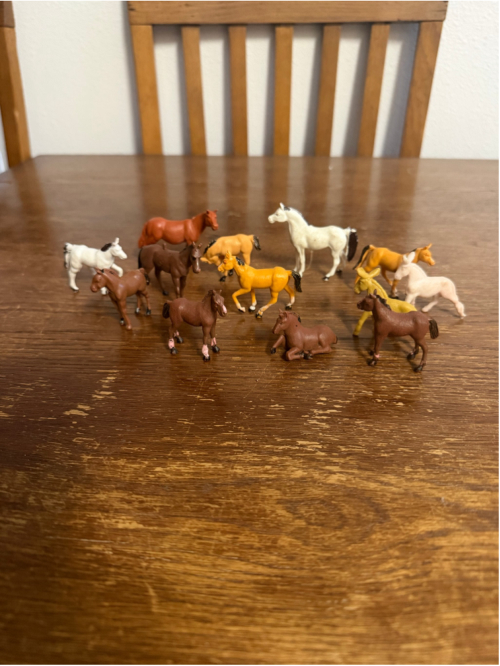 Vintage Miniature Plastic Horse Figures Lot of 13 Assorted Horses Ponies Farm